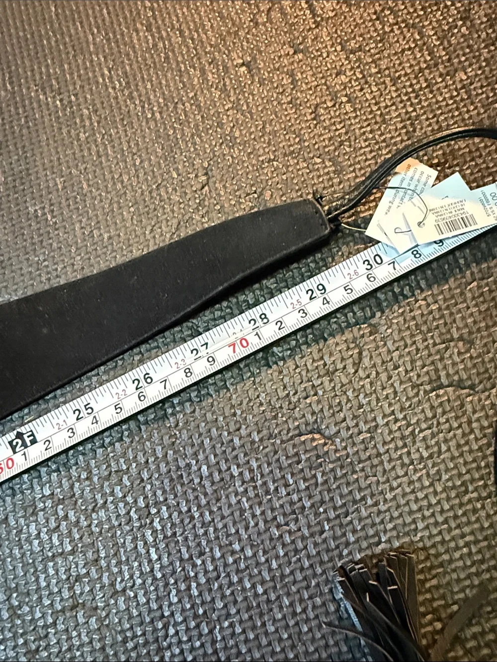 White House Black Market Black Suede Obi Belt with Tassel Ties